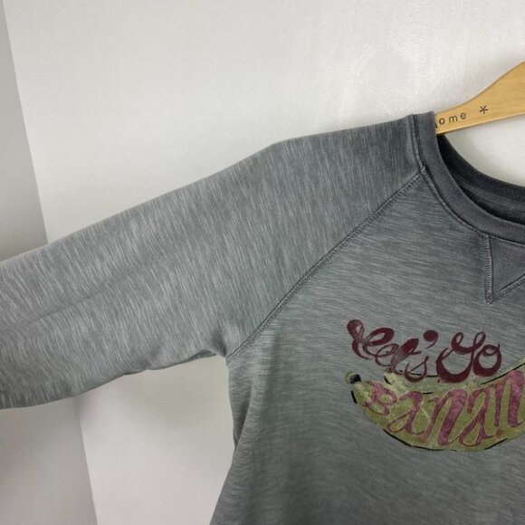 Anthropologie Saturday Sunday Lets Go Bananas Sweatshirt Grey Size XS Crew Neck - Picture 7 of 14
